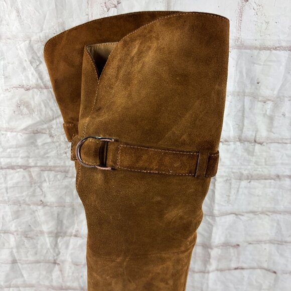 Naturalizer Women's 6.5 Brown Suede Leather Over-the-knee Heel Riding Boots - Picture 4 of 13